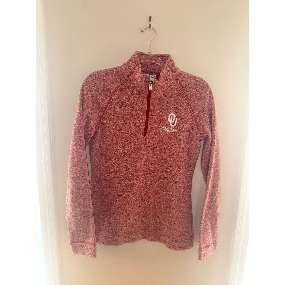 Champion OU Oklahoma Crimson Heather Quarter-Zip Sweatshirt